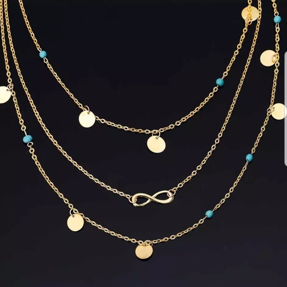 ○Infinity ○ Layered chain necklace - Picture 3 of 3